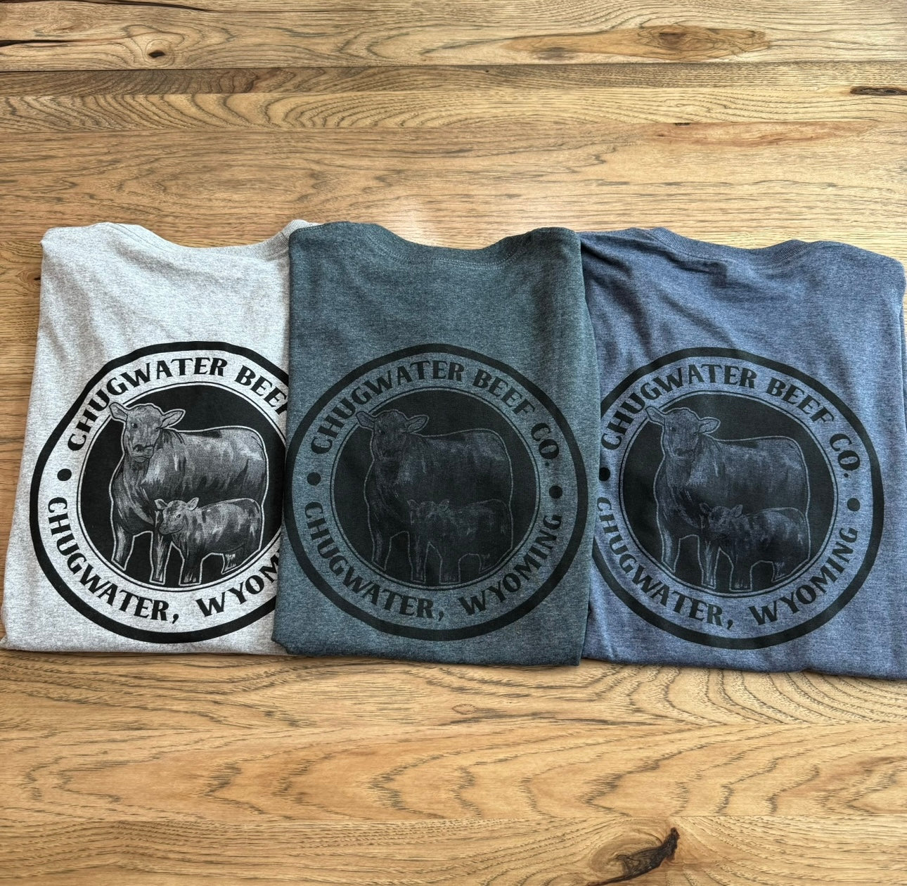 Chugwater Beef Co. Unisex Adult Short Sleeve T-Shirt Light Gray