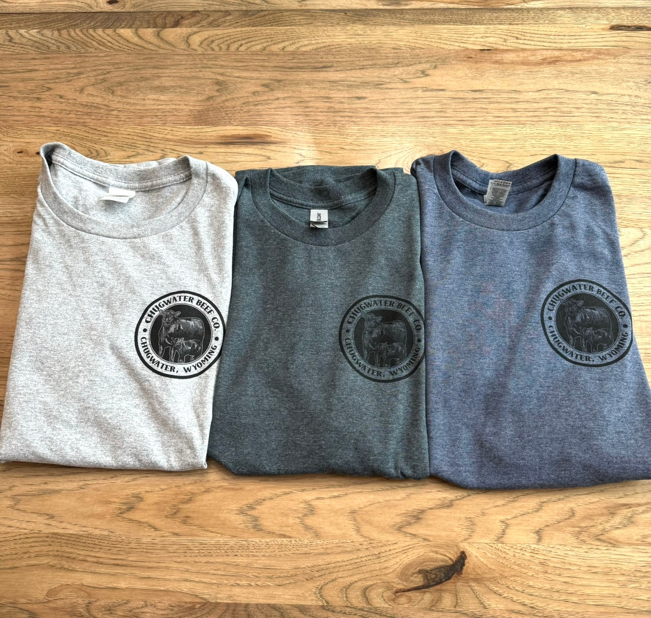 Chugwater Beef Co. Unisex Adult Short Sleeve T-Shirt Light Gray
