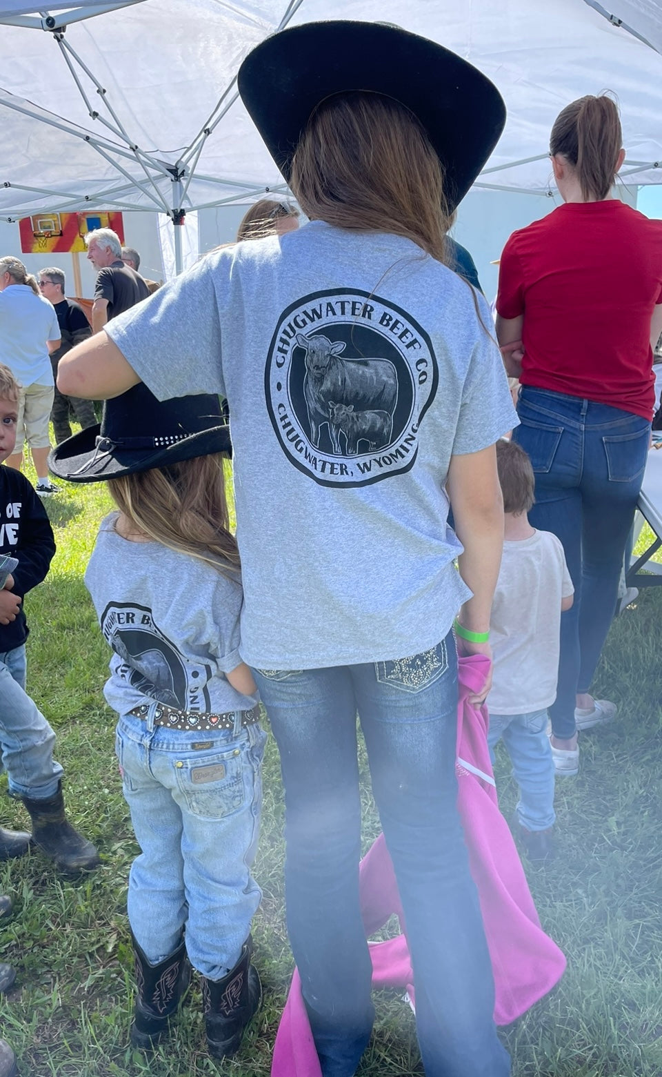 Chugwater Beef Co. Kids Youth Short Sleeve T-Shirt Light Gray